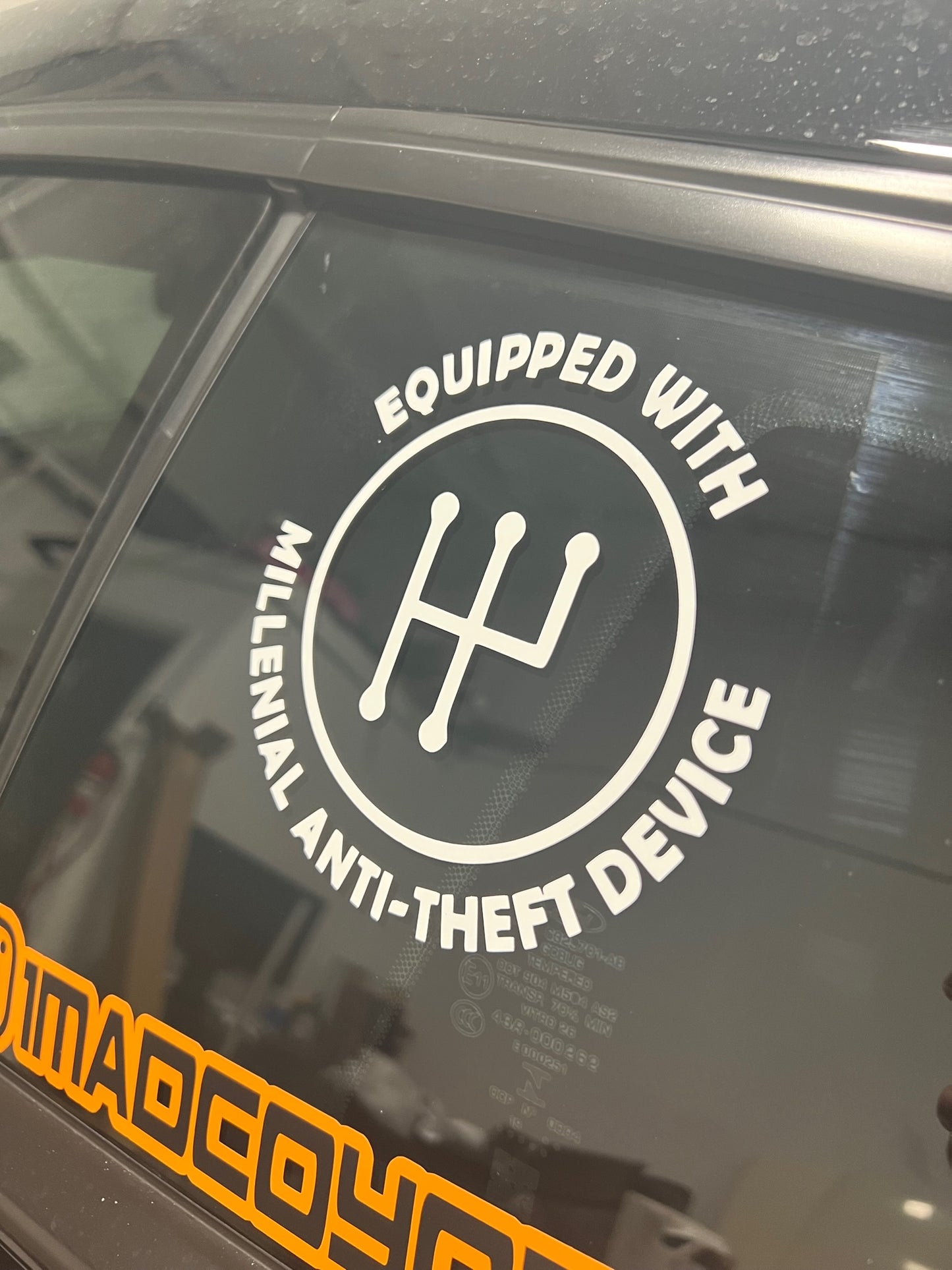 Equipped With Millennial Anti-Theft Device Decal
