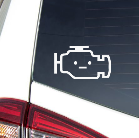 Translucent Check Engine Light Sticker Check Engine Light Face Decal Sticker – V Squared Auto Styling